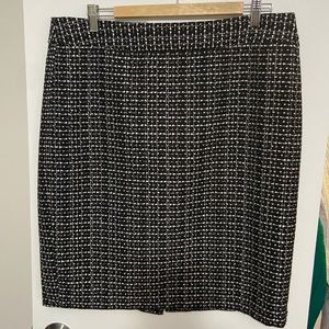 JCrew lined black and white pencil skirt - size 14
